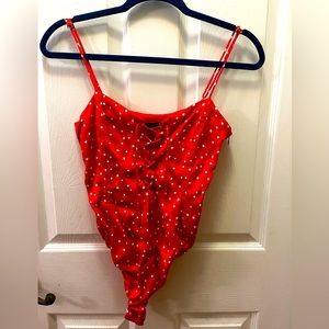 Zara red white stars bathing suit bodysuit